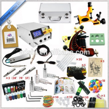 Portable starter rotary tatoo machine kit Top qualidade completa 2 armas tatuagem conjunto, corpo arte tatuagem ferramentas kit